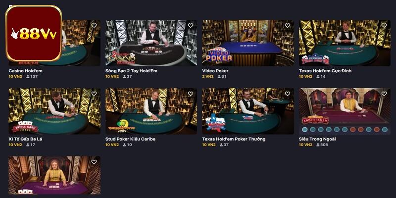 Đôi nét giới thiệu chung về trò chơi Poker 88vv