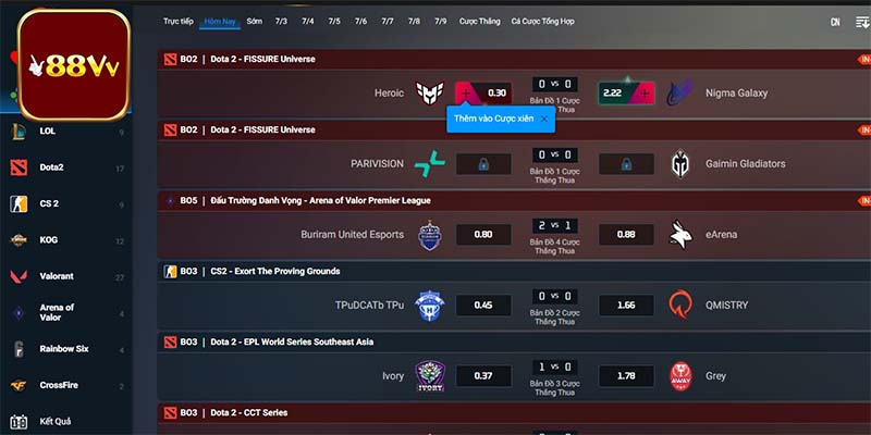 Thông tin tổng quan về Esports 88VV